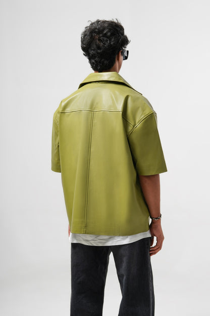 Green Vegan Leather Shirt (Pre-order Piece)