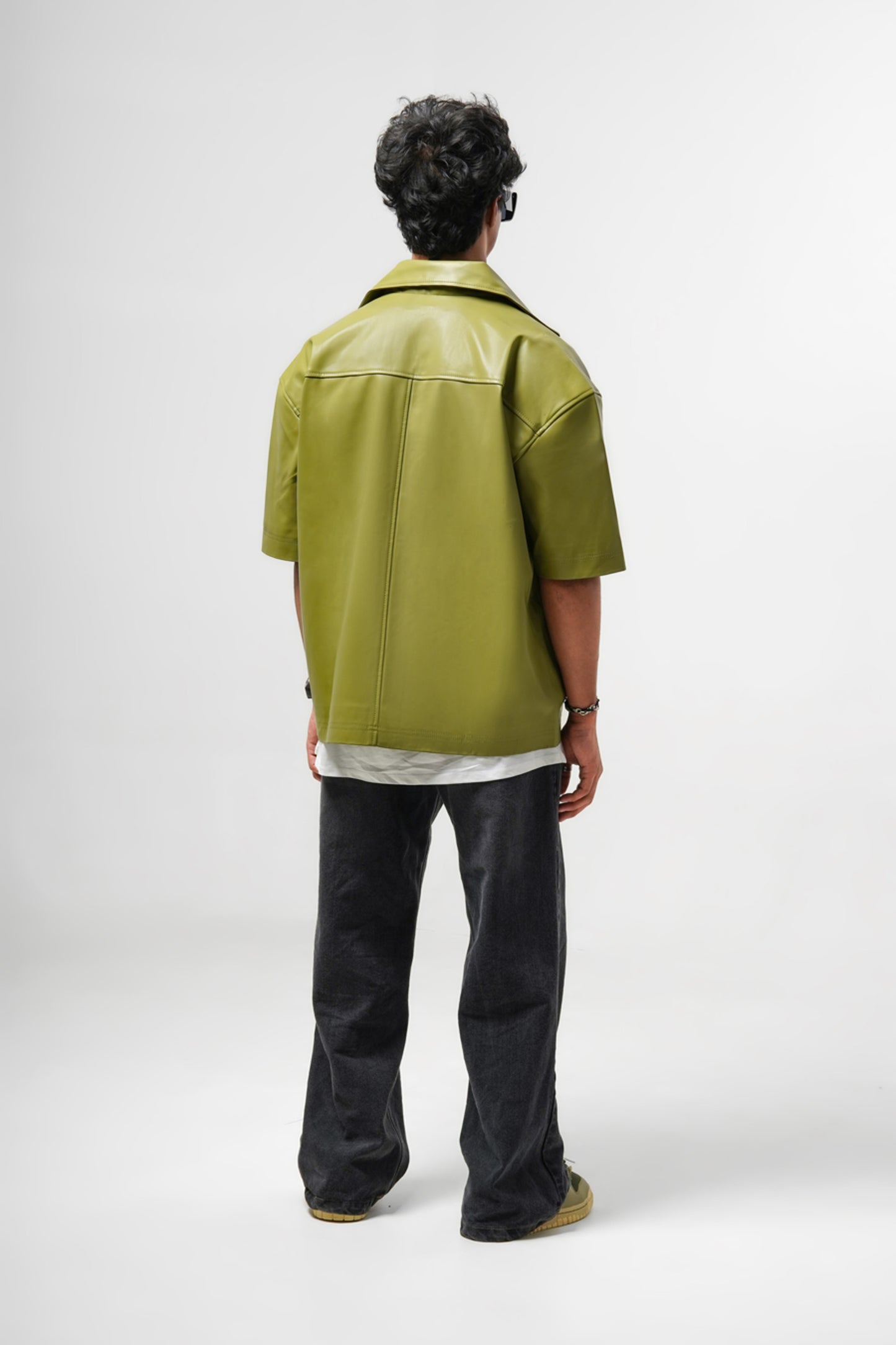 Green Vegan Leather Shirt (Pre-order Piece)